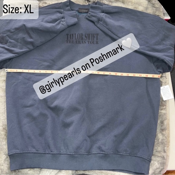 Taylor Swift Eras Tour Blue Crewneck Sweater Official Merch NEW - Picture 1 of 14
